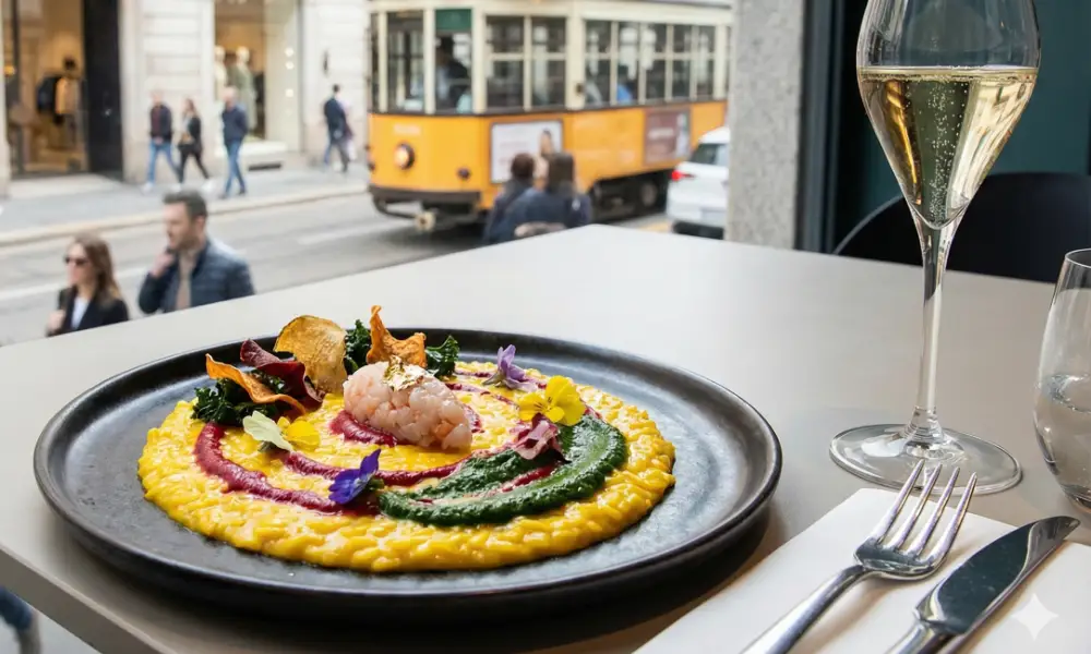 Risotto creativo stagionale cucina gourmet